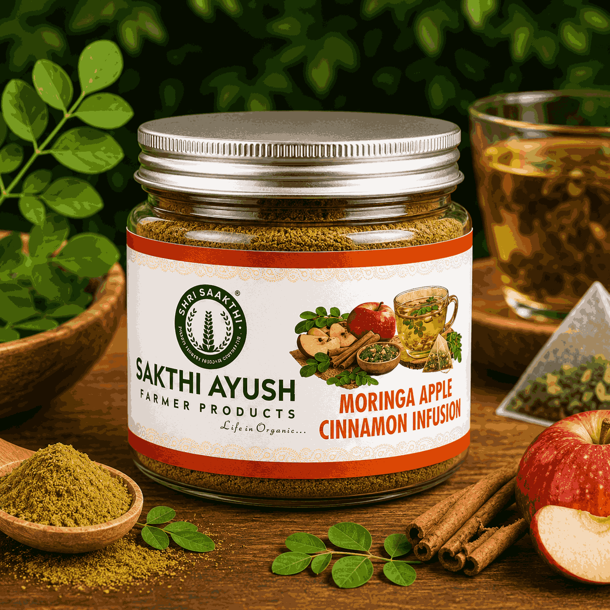 Moringa apple cinnamon infusion(முருங்கை, ஆப்பிள் மற்றும் இலவங்கப்பட்டை கலந்த பானம்)
